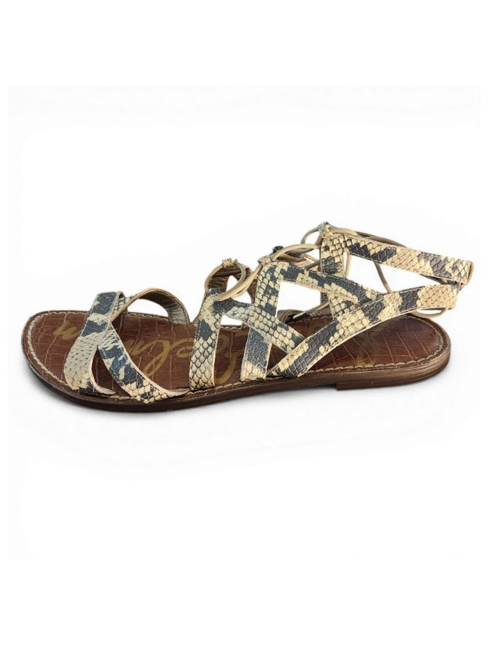 Sam Edelman Gemma Gladiator Sandals with Snakeskin Print Sz 9M